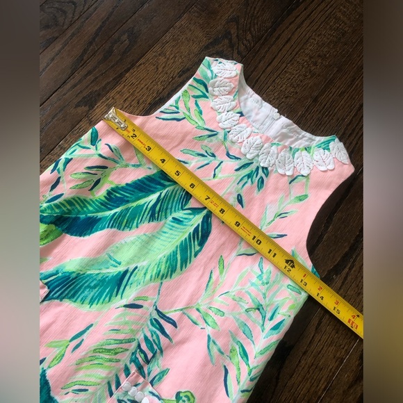 Lilly Pulitzer Girls 8 Light Pink/Green Palms/Monkey Embroidered Shift Dress - Picture 8 of 12